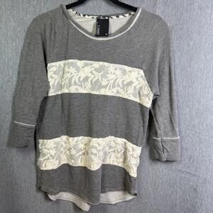 Dolan Anthropologie Women's XS Lace 3/4 Sleeve Floral Top Made USA Classic